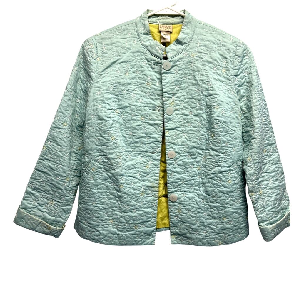 VTG Sigrid Olsen Quilt Grandma Jacket Festival Grandmacore Size Petite S Sequins
